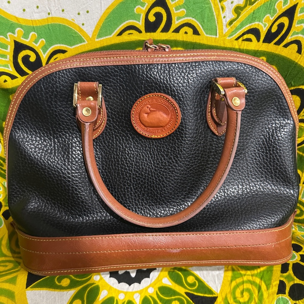 Dooney & Bourke Black and Tan Leather Bag